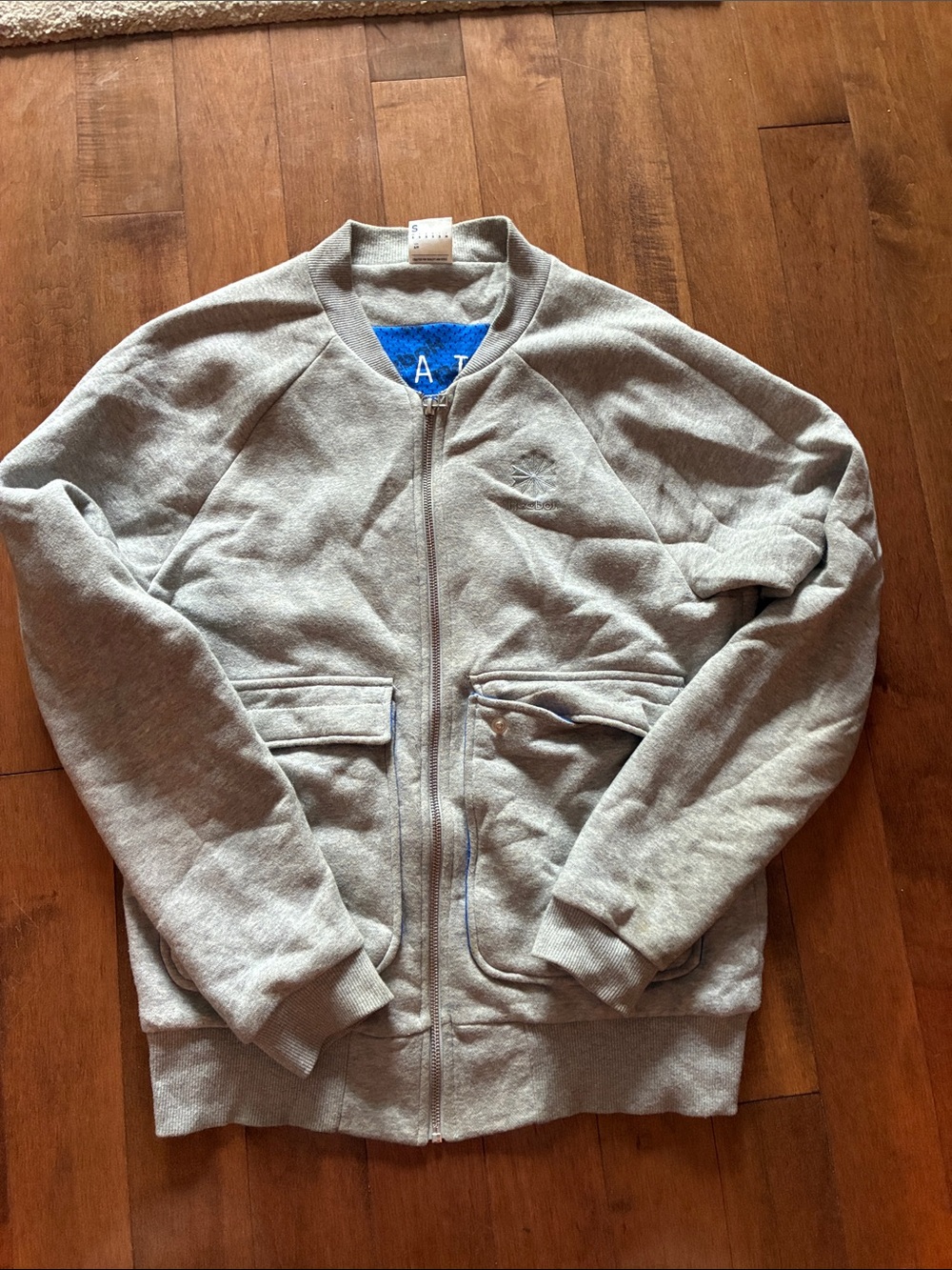 Reebok Light Gray Men's Zip Bomber Jacket